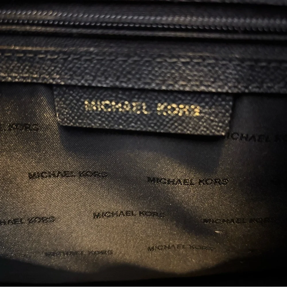 Michael Kors Maddie Medium Crossgrain Tote – Black with Gold Hardware